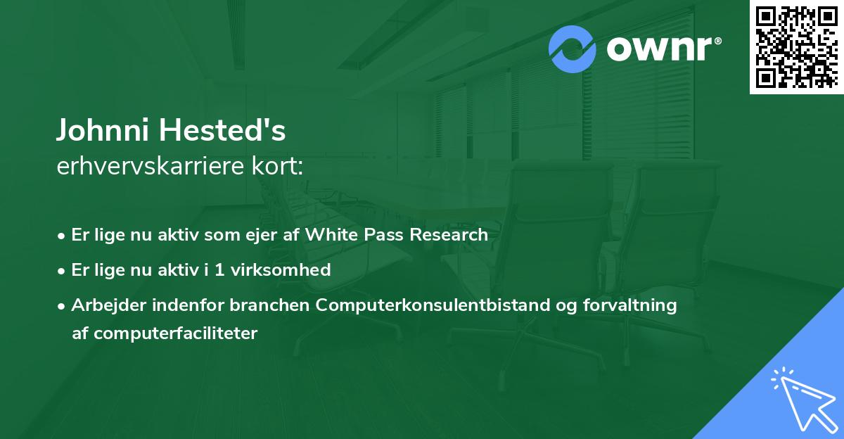 Johnni Hested's erhvervskarriere kort
