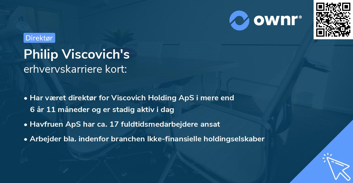 Philip Viscovich's erhvervskarriere kort
