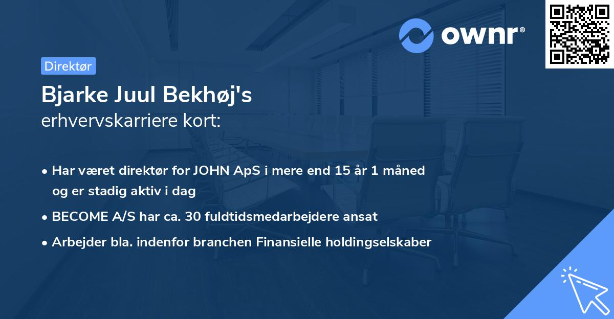 Bjarke Juul Bekhøj's erhvervskarriere kort