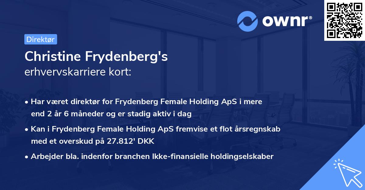 Christine Frydenberg's erhvervskarriere kort