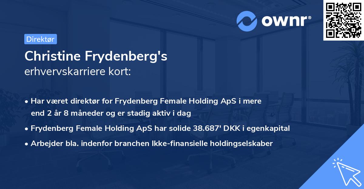 Christine Frydenberg's erhvervskarriere kort