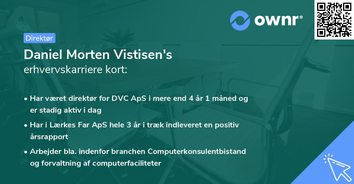 Daniel Morten Vistisen's erhvervskarriere kort