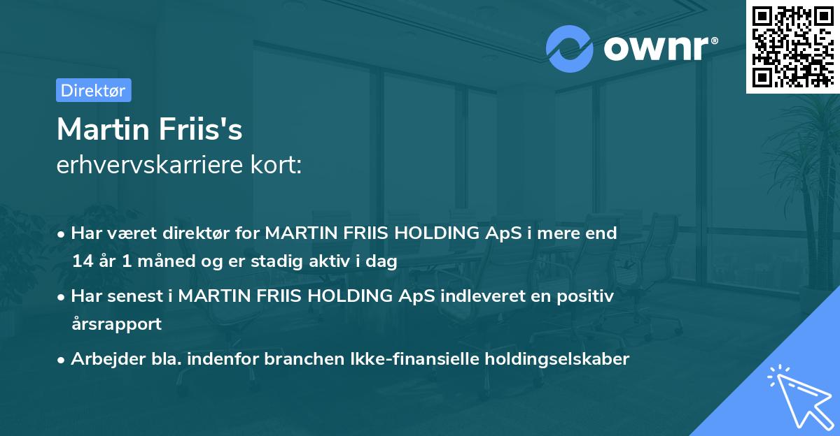 Martin Friis's erhvervskarriere kort
