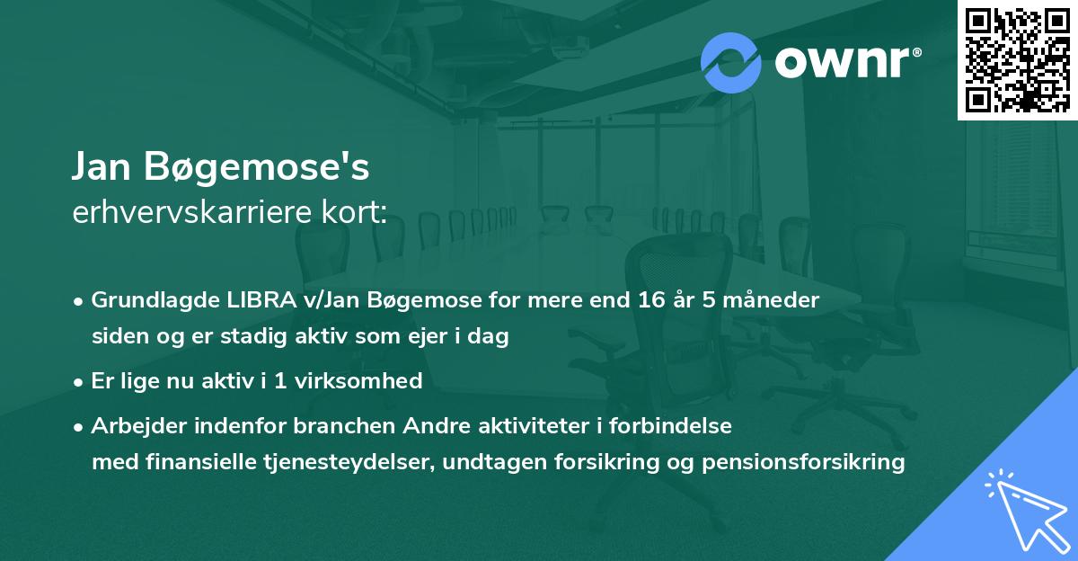 Jan Bøgemose's erhvervskarriere kort