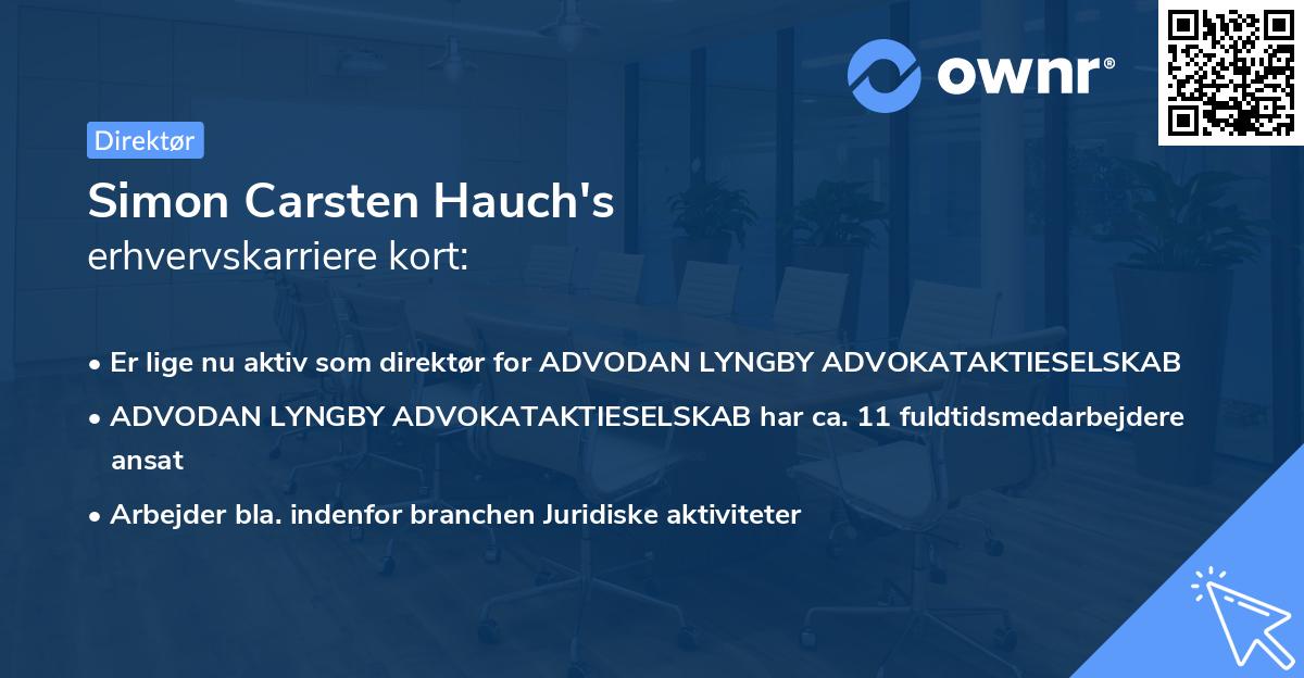 Simon Carsten Hauch's erhvervskarriere kort