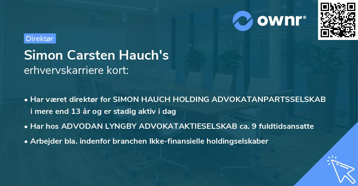 Simon Carsten Hauch's erhvervskarriere kort