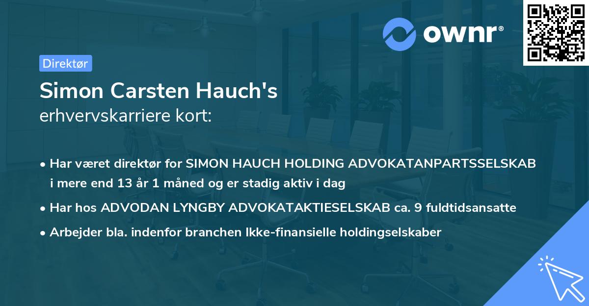 Simon Carsten Hauch's erhvervskarriere kort