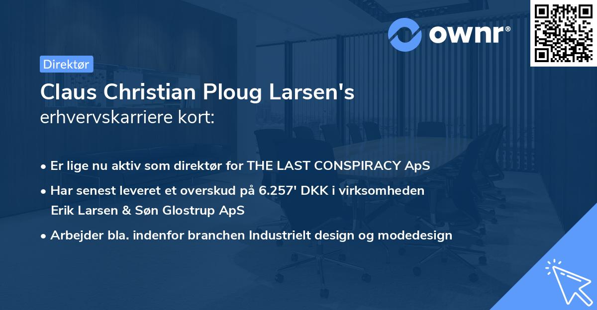 Claus Christian Ploug Larsen's erhvervskarriere kort