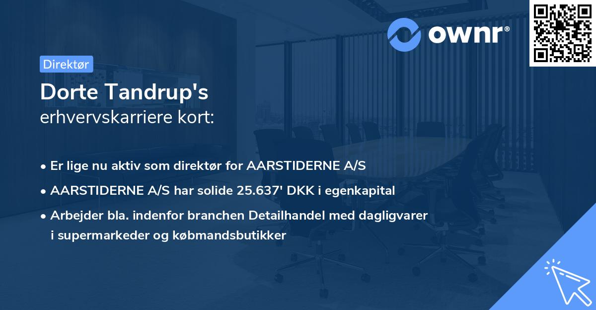 Dorte Tandrup's erhvervskarriere kort