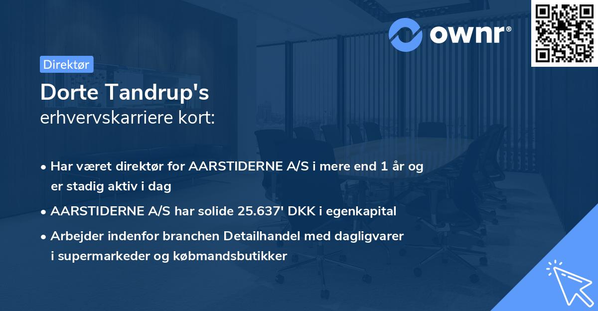Dorte Tandrup's erhvervskarriere kort