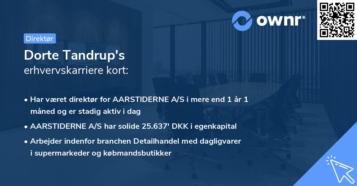 Dorte Tandrup's erhvervskarriere kort