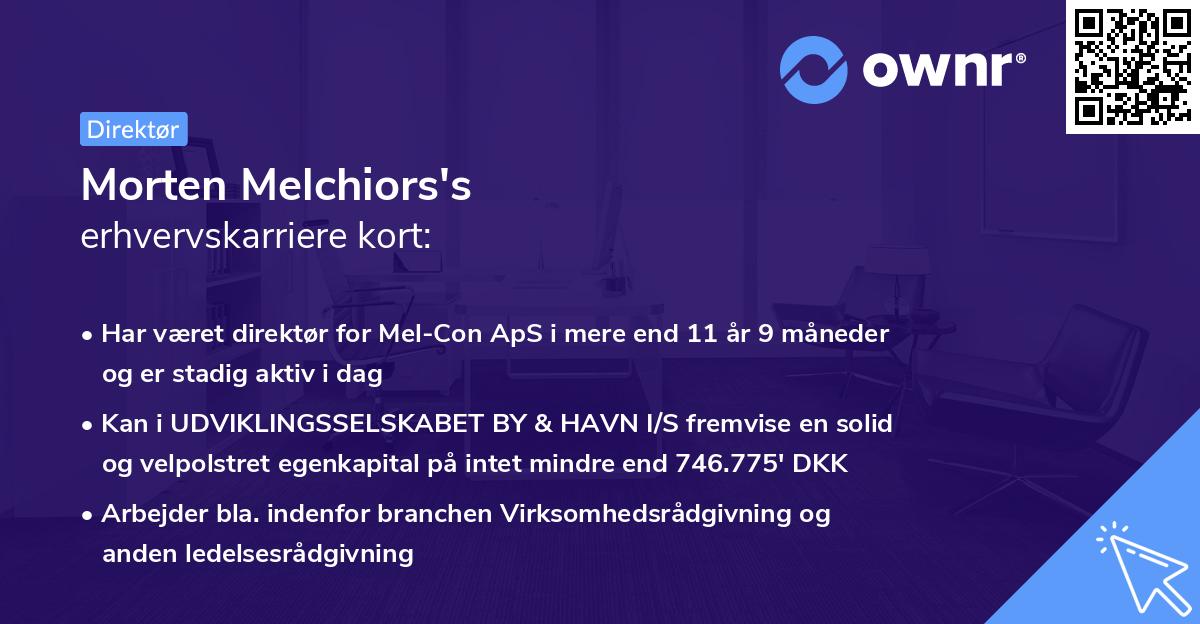 Morten Melchiors's erhvervskarriere kort
