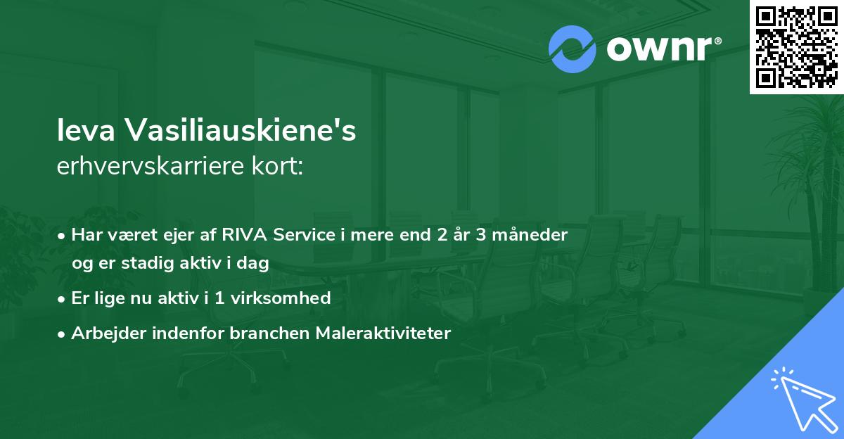 Ieva Vasiliauskiene's erhvervskarriere kort