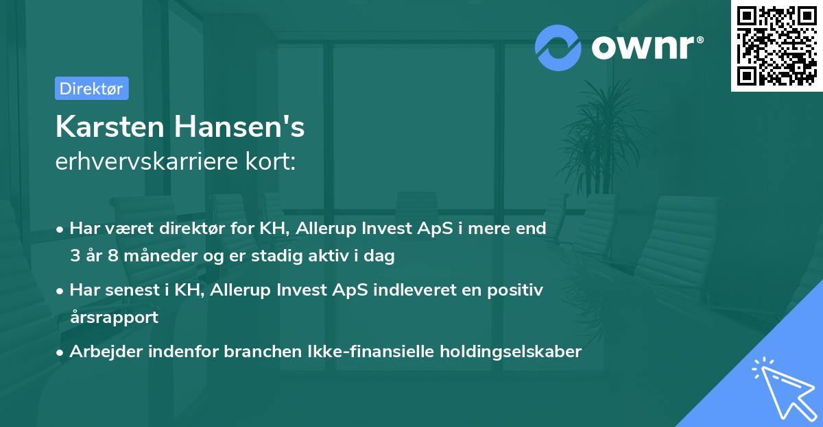 Karsten Hansen's erhvervskarriere kort