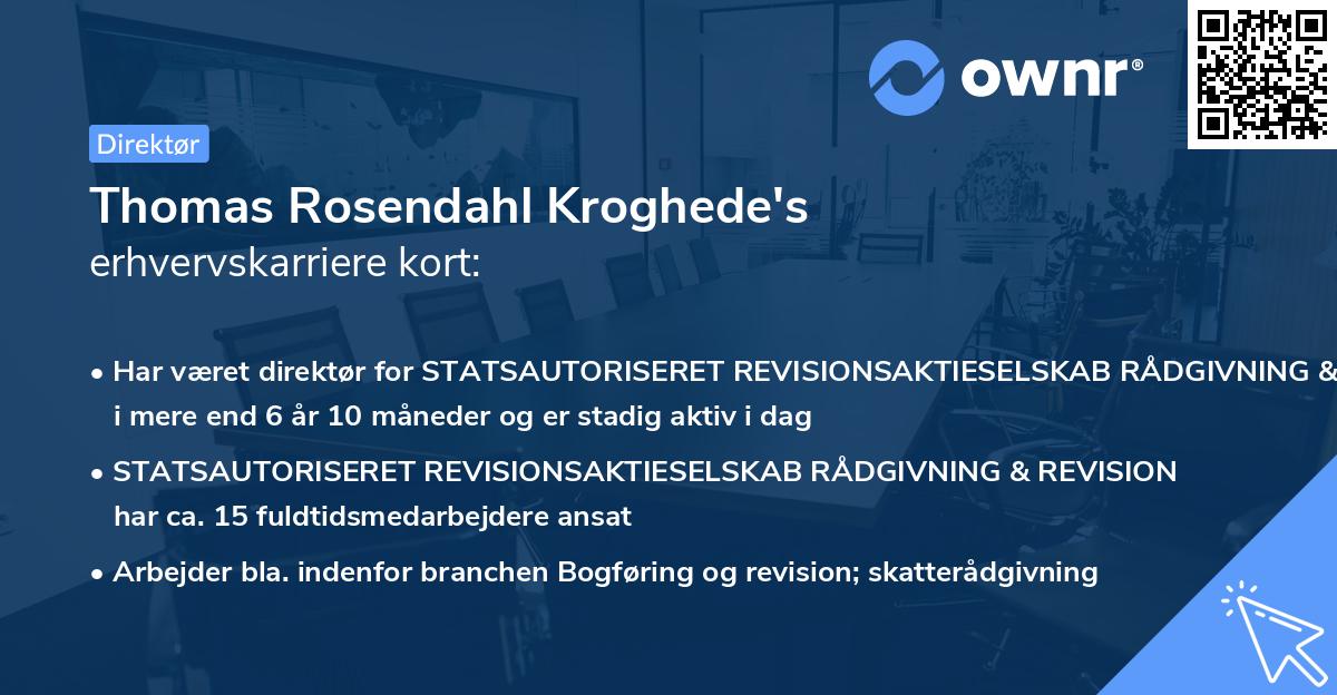 Thomas Rosendahl Kroghede's erhvervskarriere kort