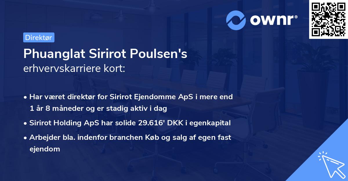 Phuanglat Sirirot Poulsen's erhvervskarriere kort