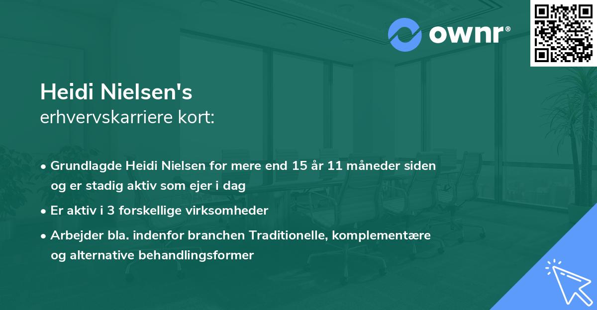 Heidi Nielsen's erhvervskarriere kort