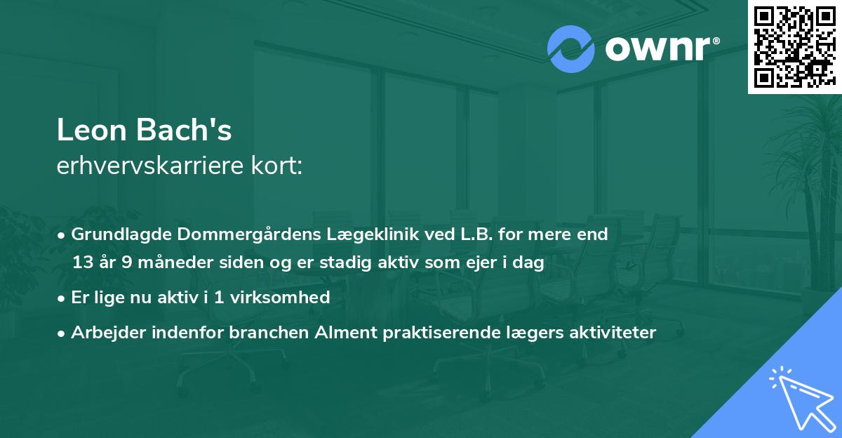 Leon Bach's erhvervskarriere kort