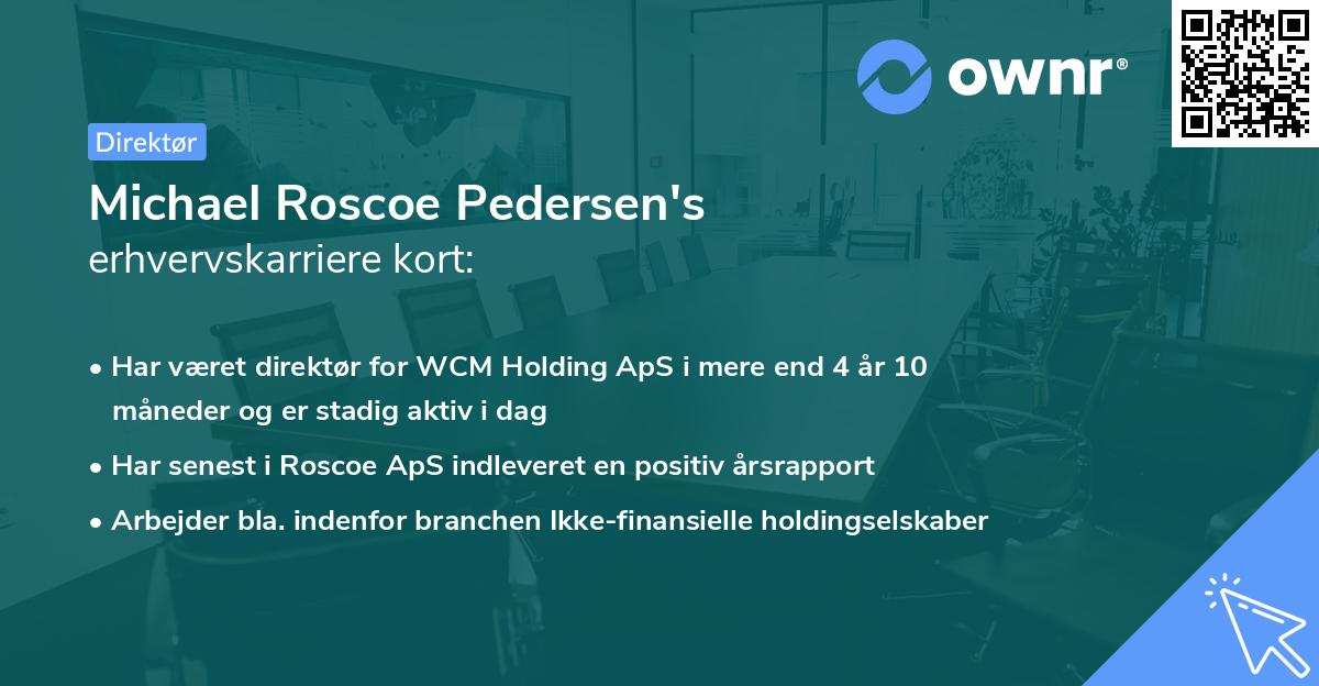 Michael Roscoe Pedersen's erhvervskarriere kort