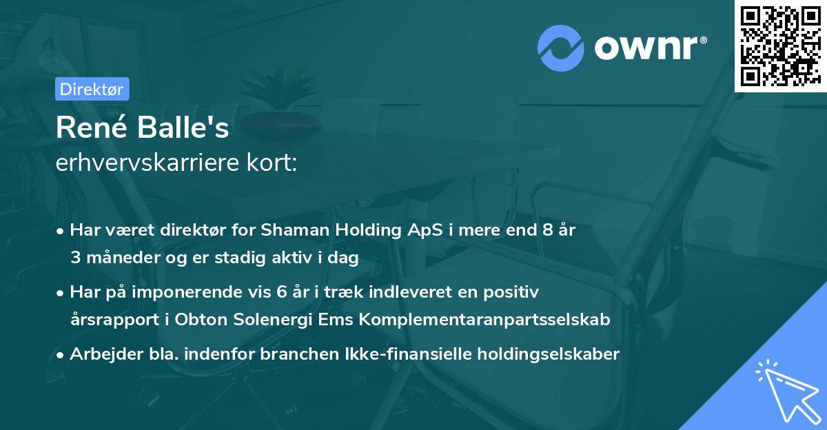 René Balle's erhvervskarriere kort