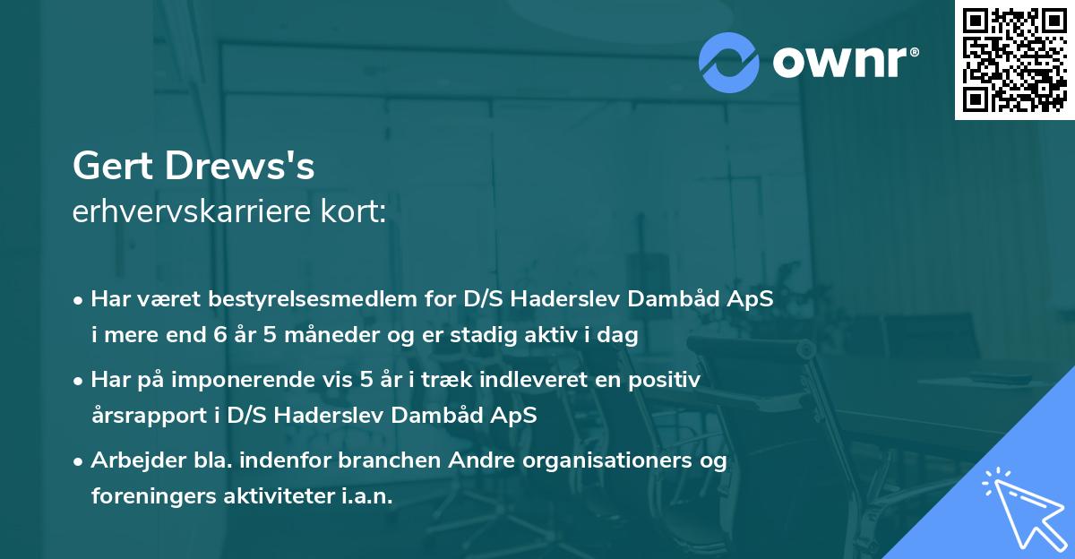 Gert Drews's erhvervskarriere kort