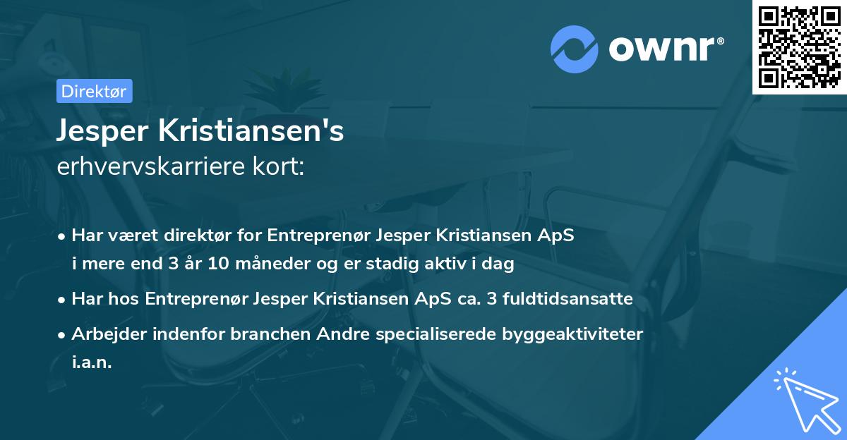 Jesper Kristiansen's erhvervskarriere kort