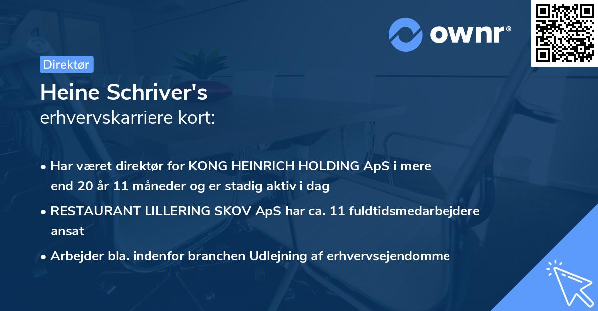 Heine Schriver's erhvervskarriere kort