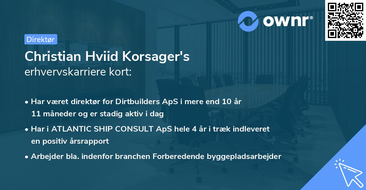Christian Hviid Korsager's erhvervskarriere kort