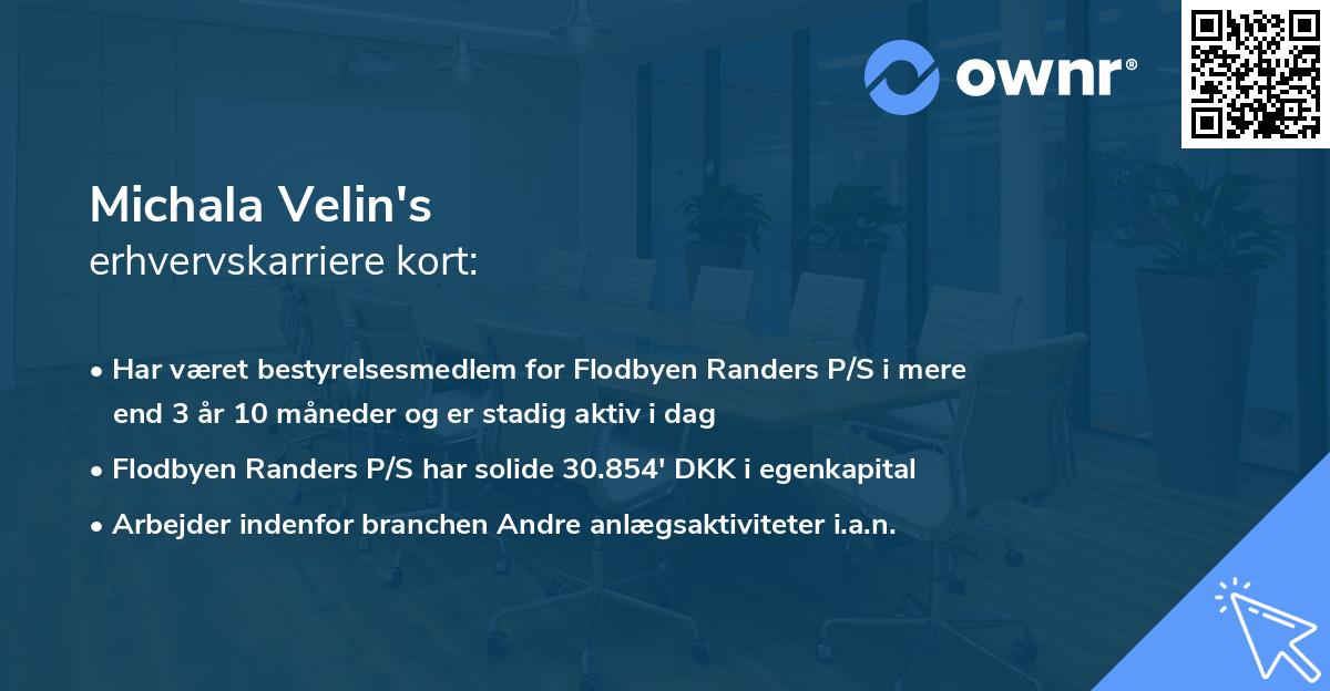 Michala Velin's erhvervskarriere kort