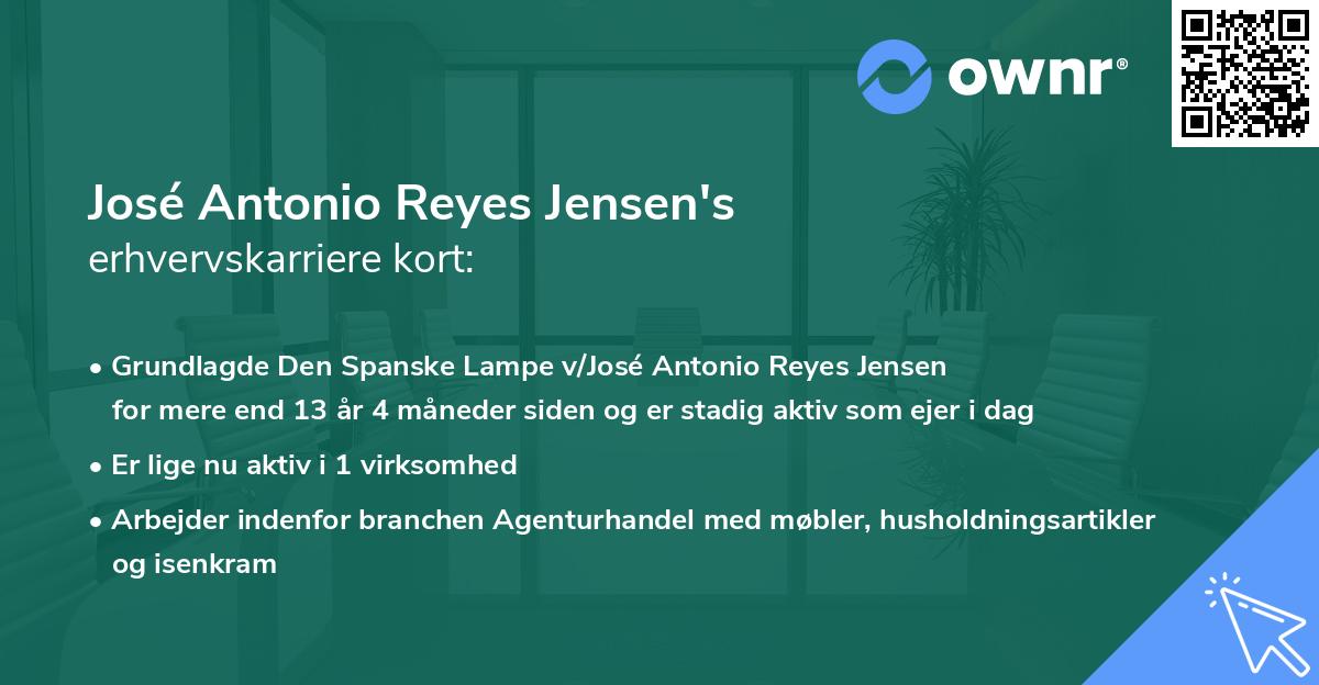 José Antonio Reyes Jensen's erhvervskarriere kort