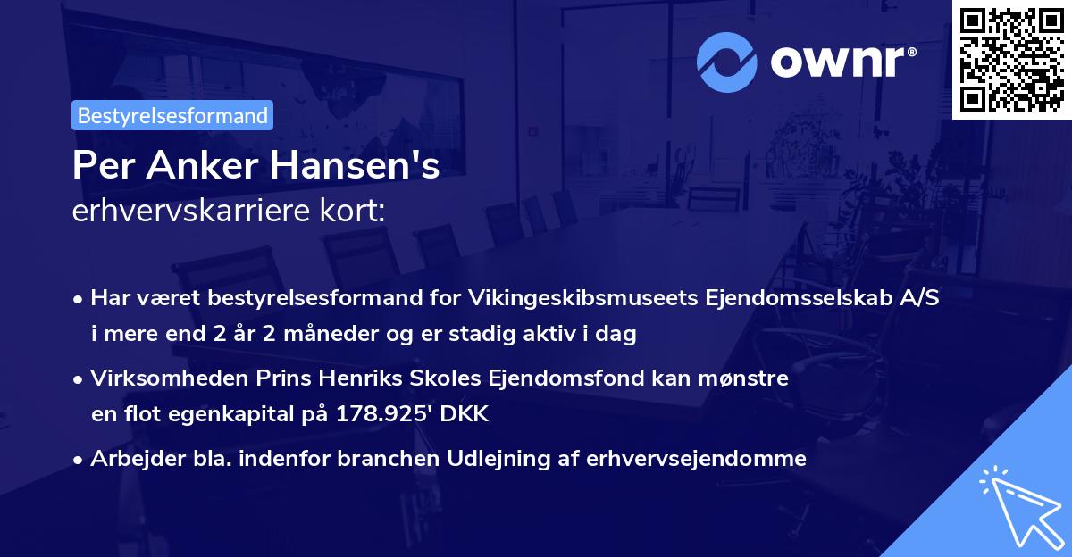 Per Anker Hansen's erhvervskarriere kort