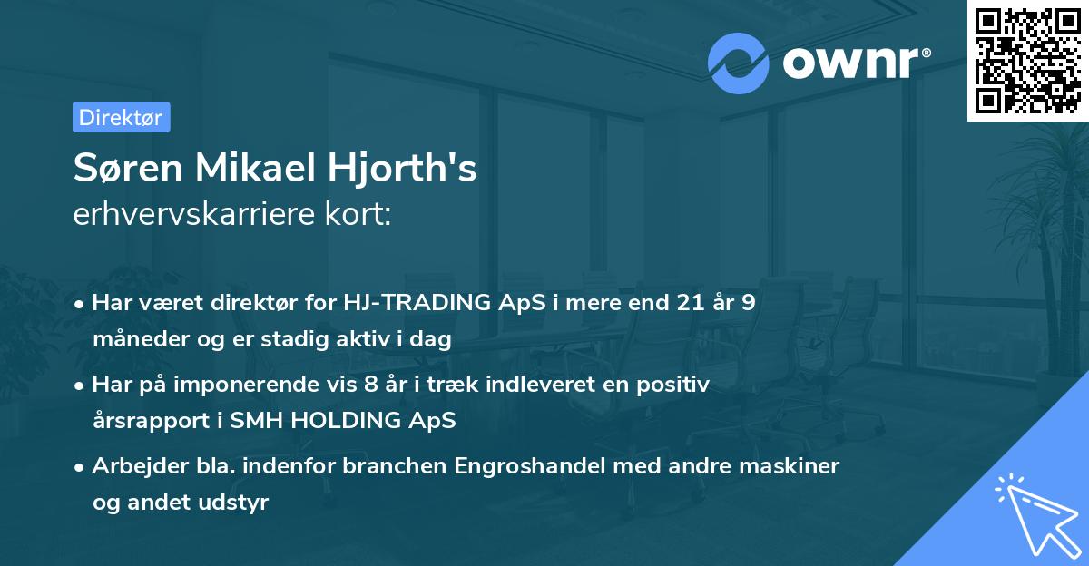 Søren Mikael Hjorth's erhvervskarriere kort
