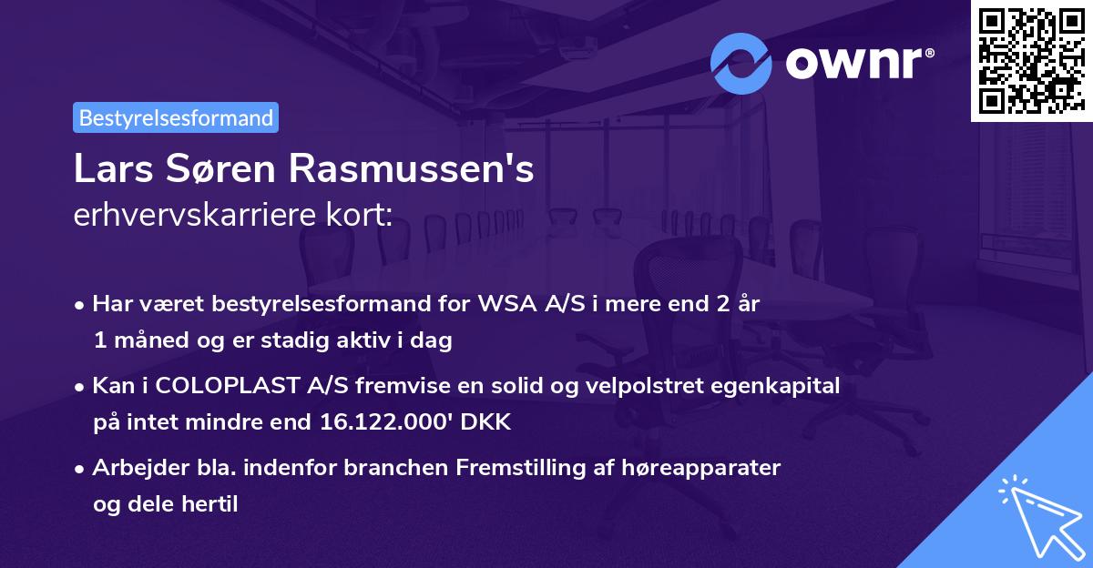 Lars Søren Rasmussen's erhvervskarriere kort