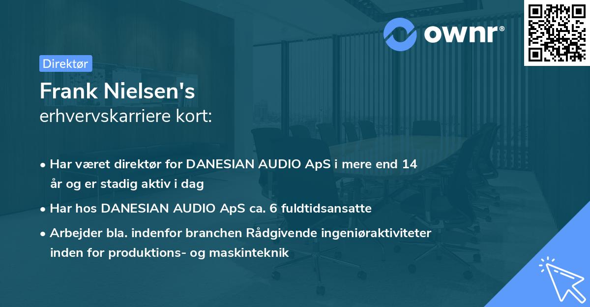 Frank Nielsen's erhvervskarriere kort