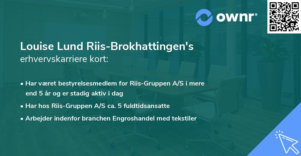 Louise Lund Riis-Brokhattingen's erhvervskarriere kort