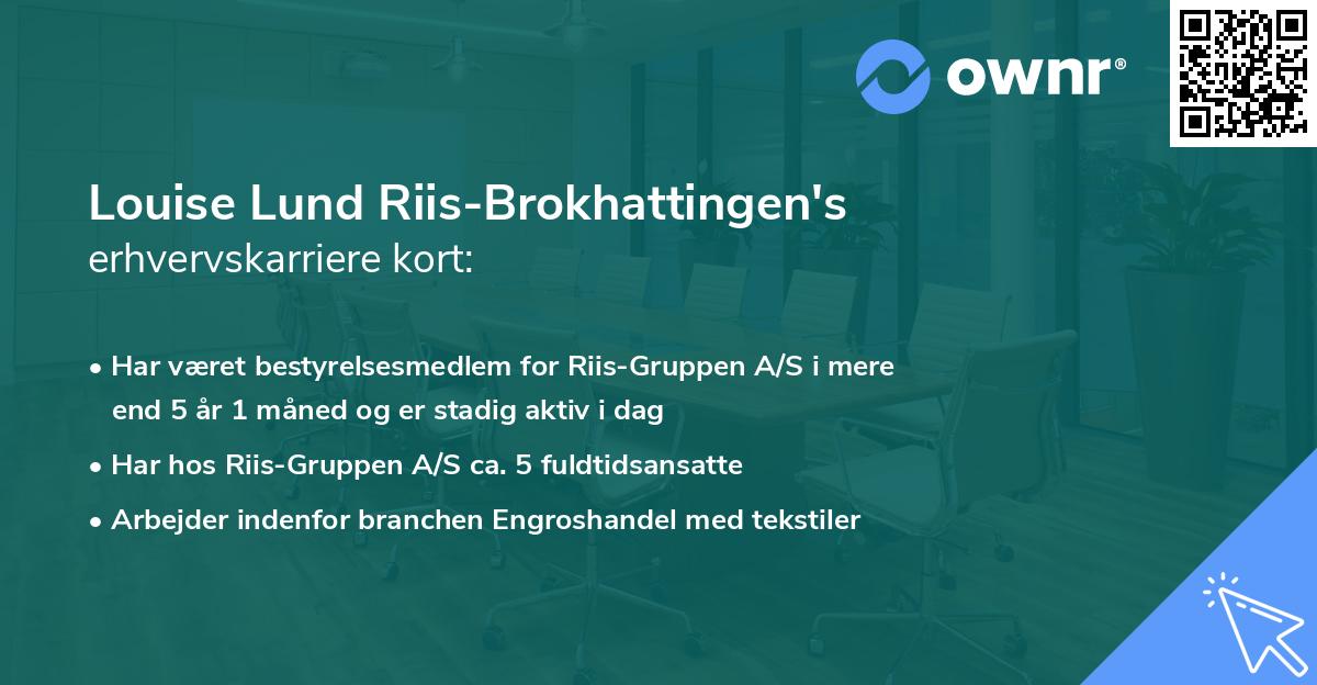 Louise Lund Riis-Brokhattingen's erhvervskarriere kort