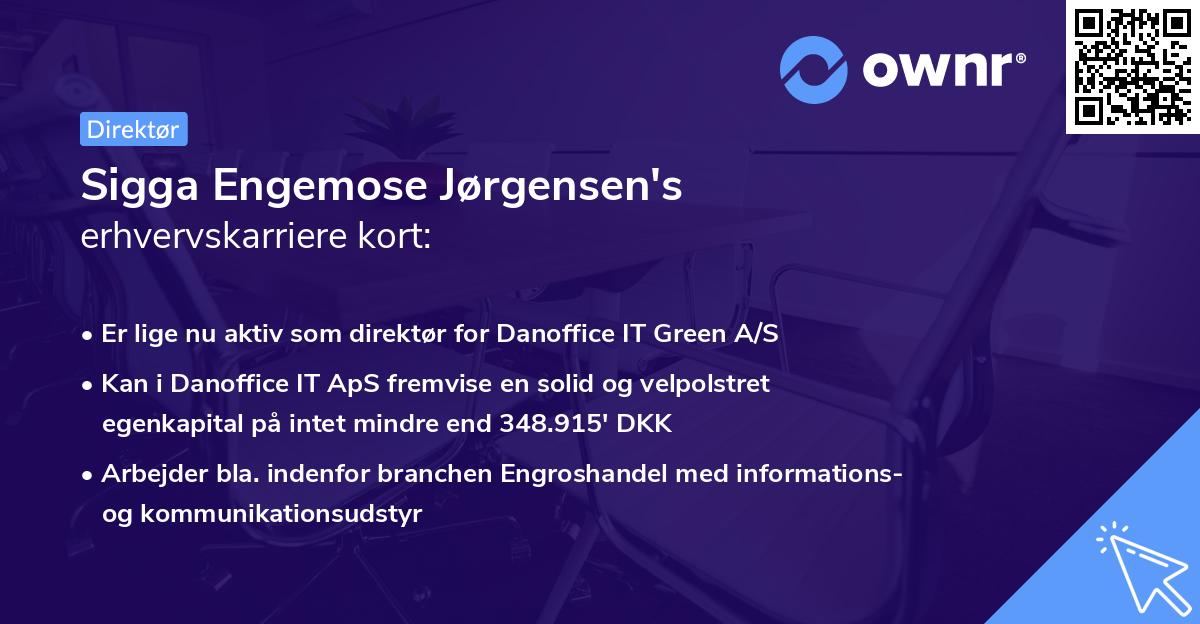Sigga Engemose Jørgensen's erhvervskarriere kort