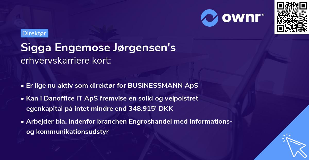 Sigga Engemose Jørgensen's erhvervskarriere kort