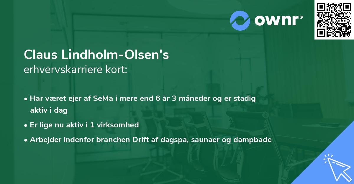 Claus Lindholm-Olsen's erhvervskarriere kort