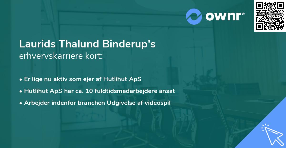 Laurids Thalund Binderup's erhvervskarriere kort