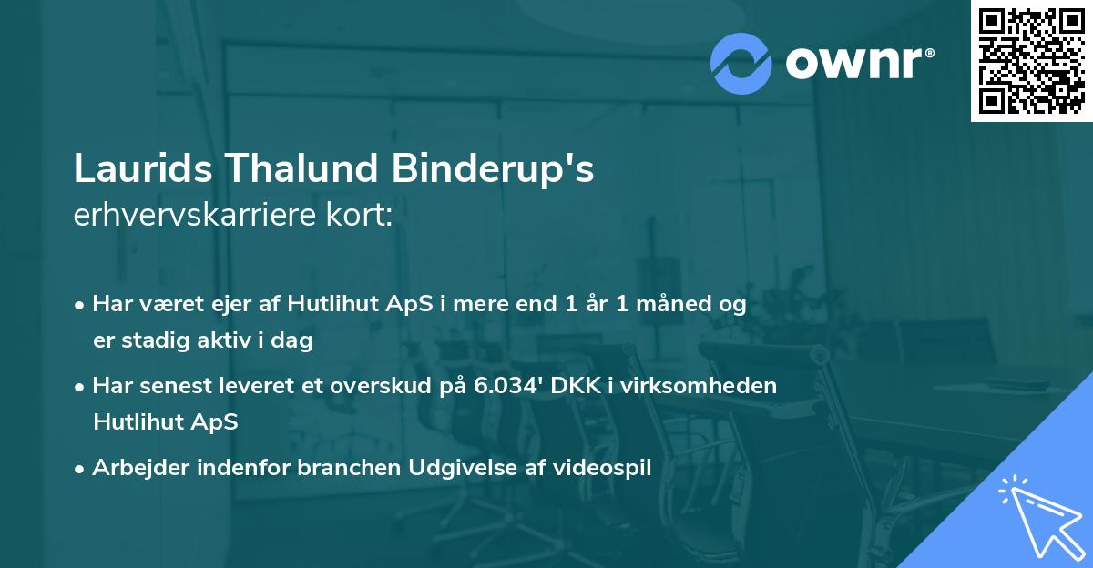 Laurids Thalund Binderup's erhvervskarriere kort