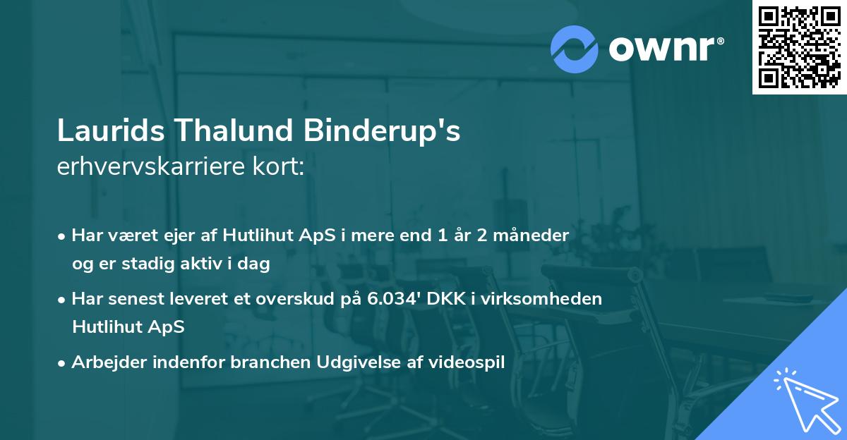 Laurids Thalund Binderup's erhvervskarriere kort