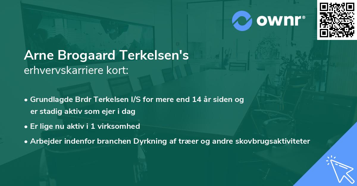 Arne Brogaard Terkelsen's erhvervskarriere kort