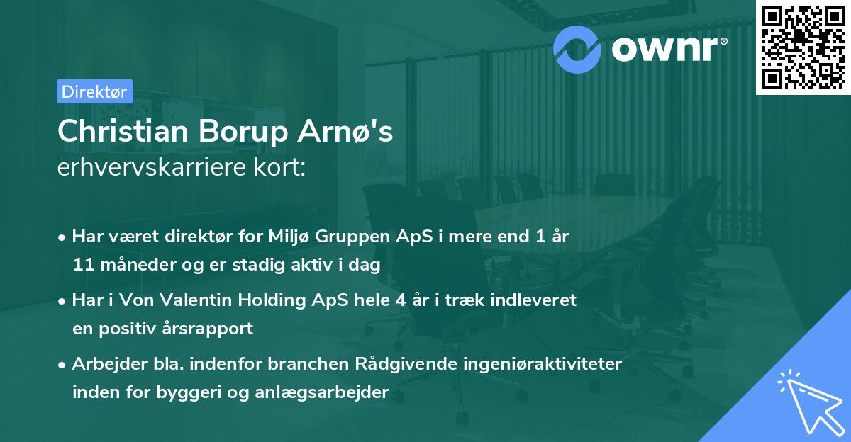 Christian Borup Arnø's erhvervskarriere kort