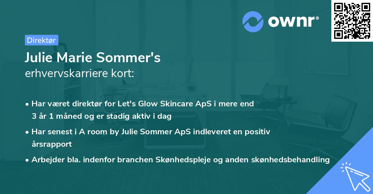 Julie Marie Sommer's erhvervskarriere kort
