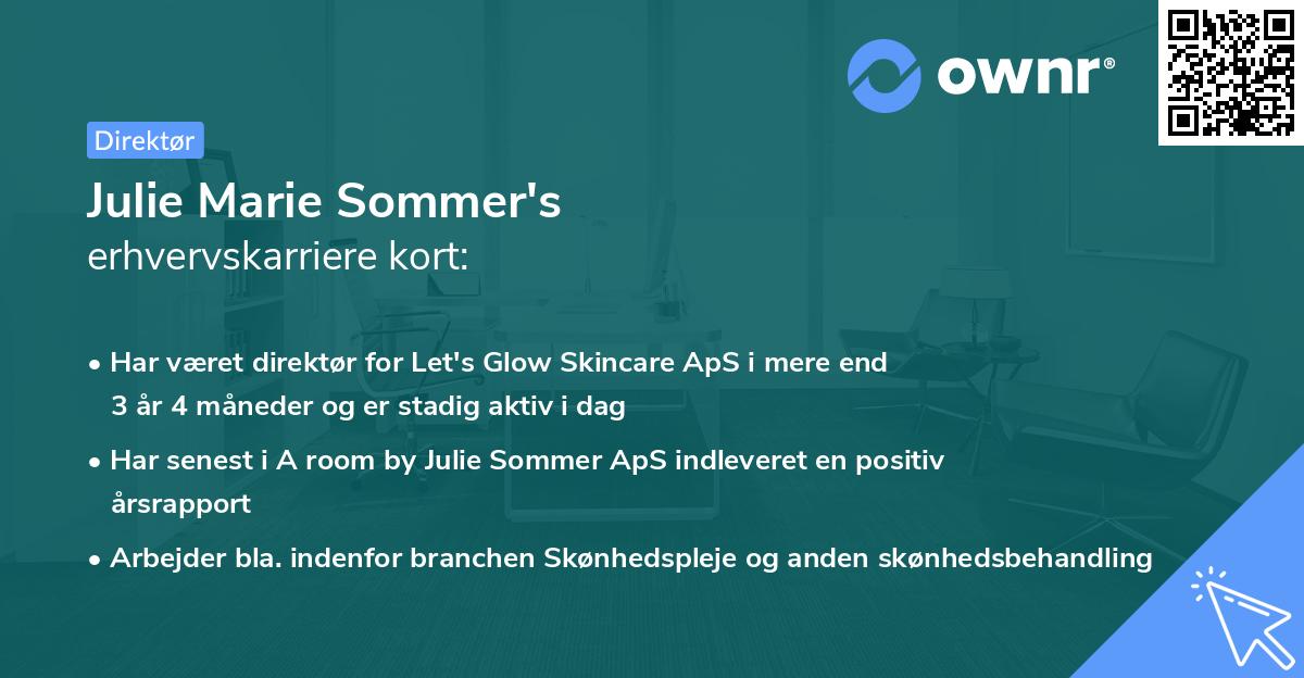 Julie Marie Sommer's erhvervskarriere kort