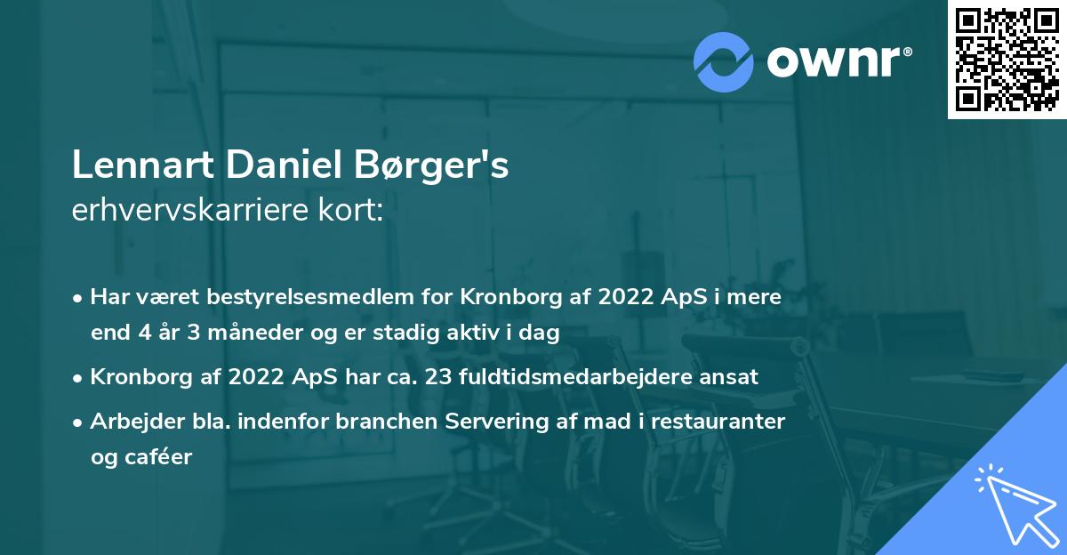 Lennart Daniel Børger's erhvervskarriere kort