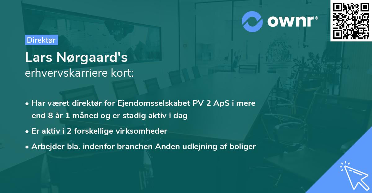 Lars Nørgaard's erhvervskarriere kort