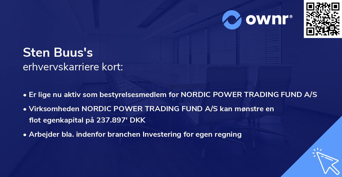 Sten Buus's erhvervskarriere kort