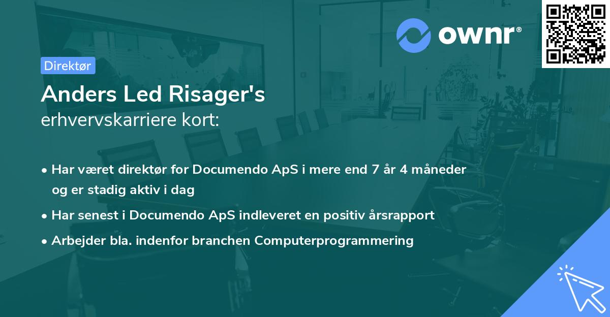 Anders Led Risager's erhvervskarriere kort